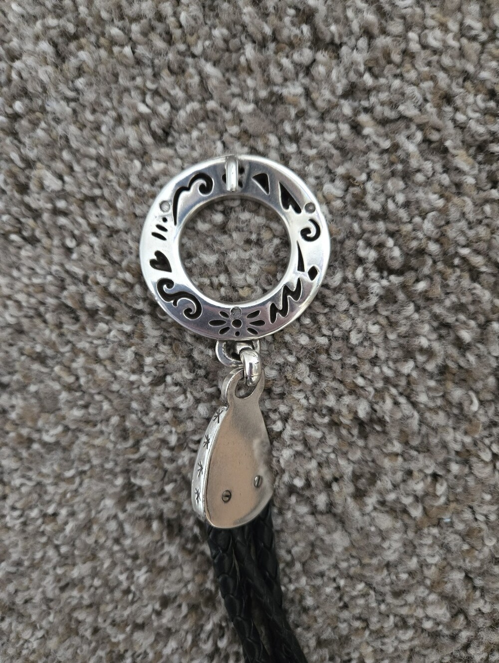 Brighton Black Braided Leather Belt Women's Large Black & Silver Hook Closure - Picture 6 of 11